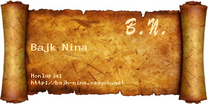 Bajk Nina névjegykártya